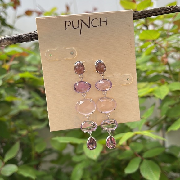 Pink & Purple Dangle Earrings - Picture 8 of 14